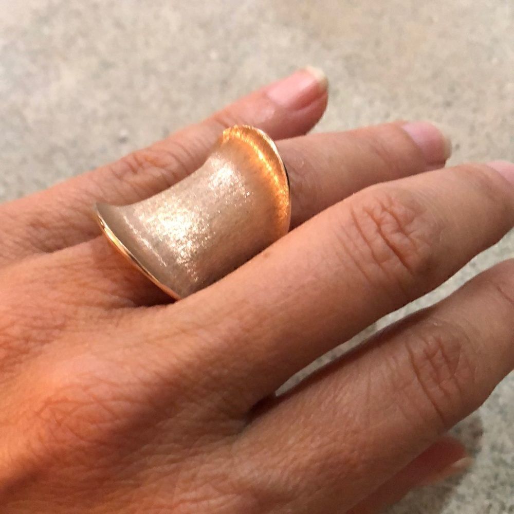 JCM Italy 925 sterling rose gold color Chinky ring